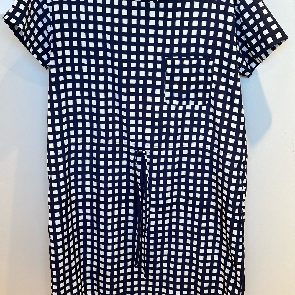 GAP‎ Navy and White Checkered Mini Dress